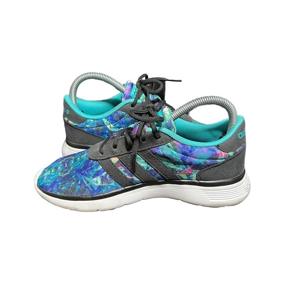 Adidas Lite Racer Running Shoes Blue Low Top Abstract Lace Up Womens 6 (AW5396) - Picture 8 of 11
